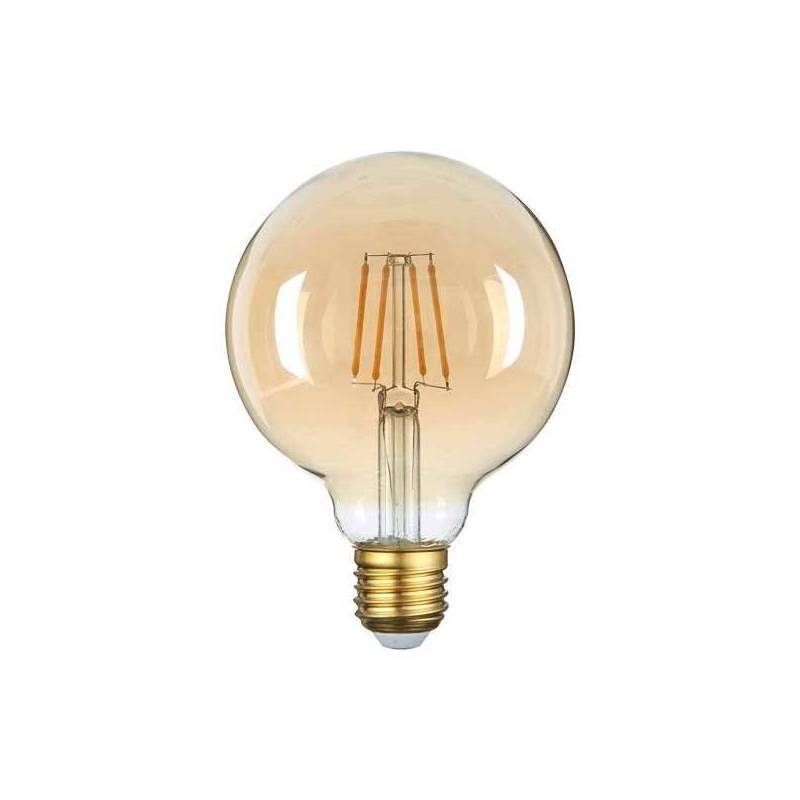 Guirlande guinguette 10M vintage 10 ampoules rondes 95mm blanc chaud verre dorée - Image 6