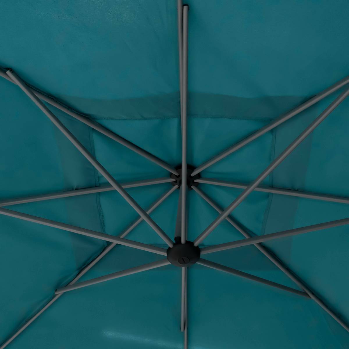 Hesperide - Parasol déporté carré "Manoa" bleu canard D2,5x2,5m en acier Hespéride - Imagen 3
