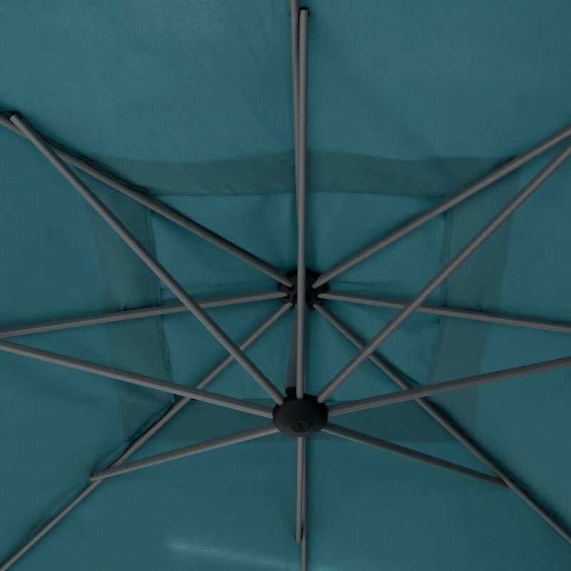 Hesperide - Parasol déporté carré "Manoa" bleu canard D2,5x2,5m en acier Hespéride - Imagen 5