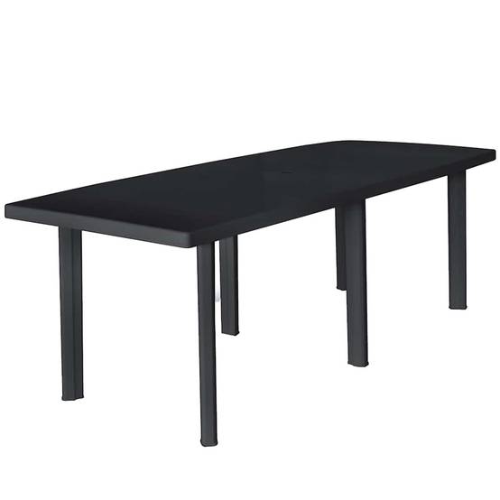 Grande Table de Jardin en Plastique Anthracite 216 cm,pour 8 à 10 Personnes,Résistante aux Intempéries avec Trou de Parasol–ComfortXL Outdoor Living - Image 1