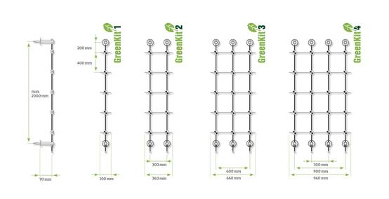 Autre - Greenkit 2 Support plantes grimpantes treillis acier inoxydable 360 X 2000mm Jakob Rope Systems - Image 7