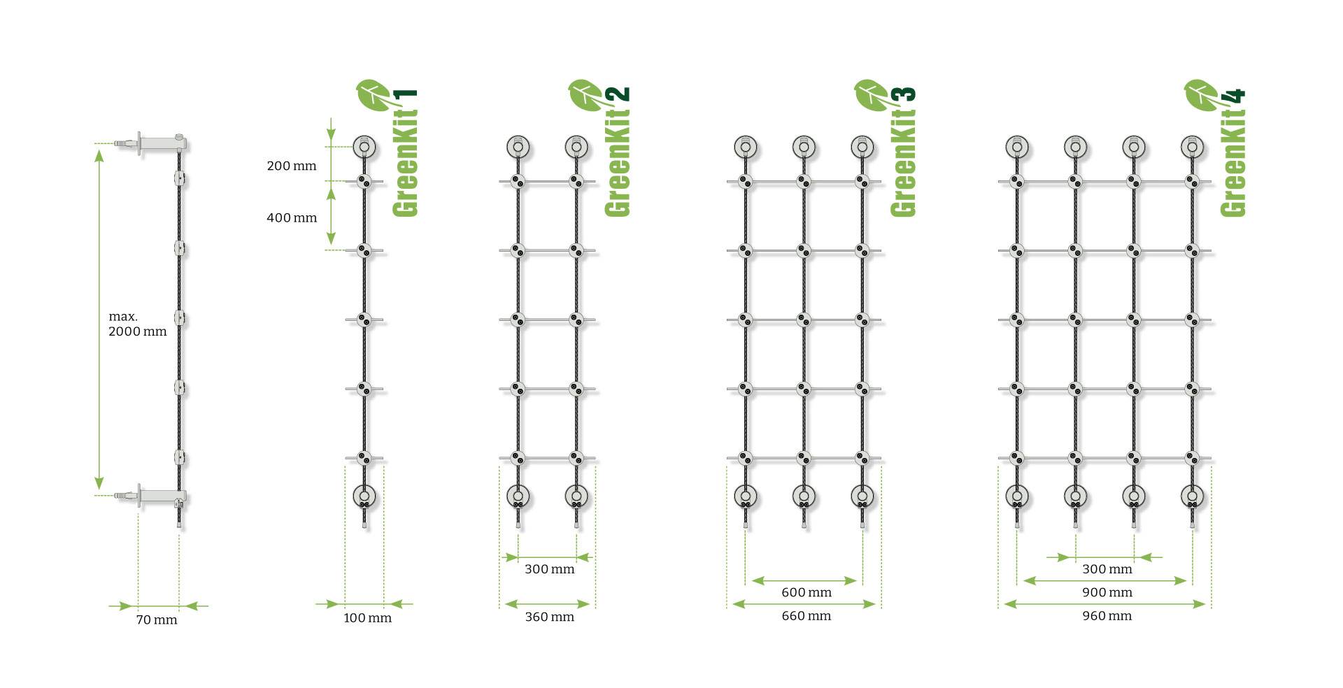 Autre - Greenkit 2 Support plantes grimpantes treillis acier inoxydable 360 X 2000mm Jakob Rope Systems - Image 7