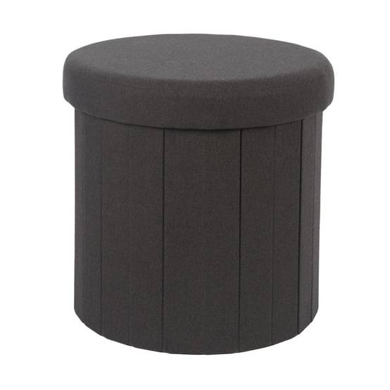 The Home Deco Factory - Pouf Coffre Pliable "Pills" 38cm Noir - Image 2