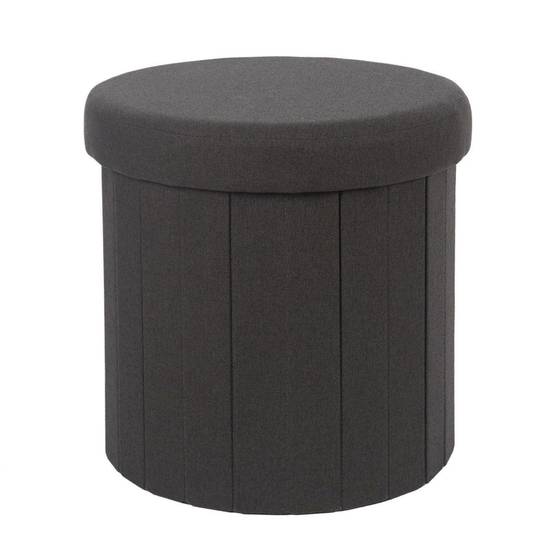 The Home Deco Factory - Pouf Coffre Pliable "Pills" 38cm Noir - Image 1