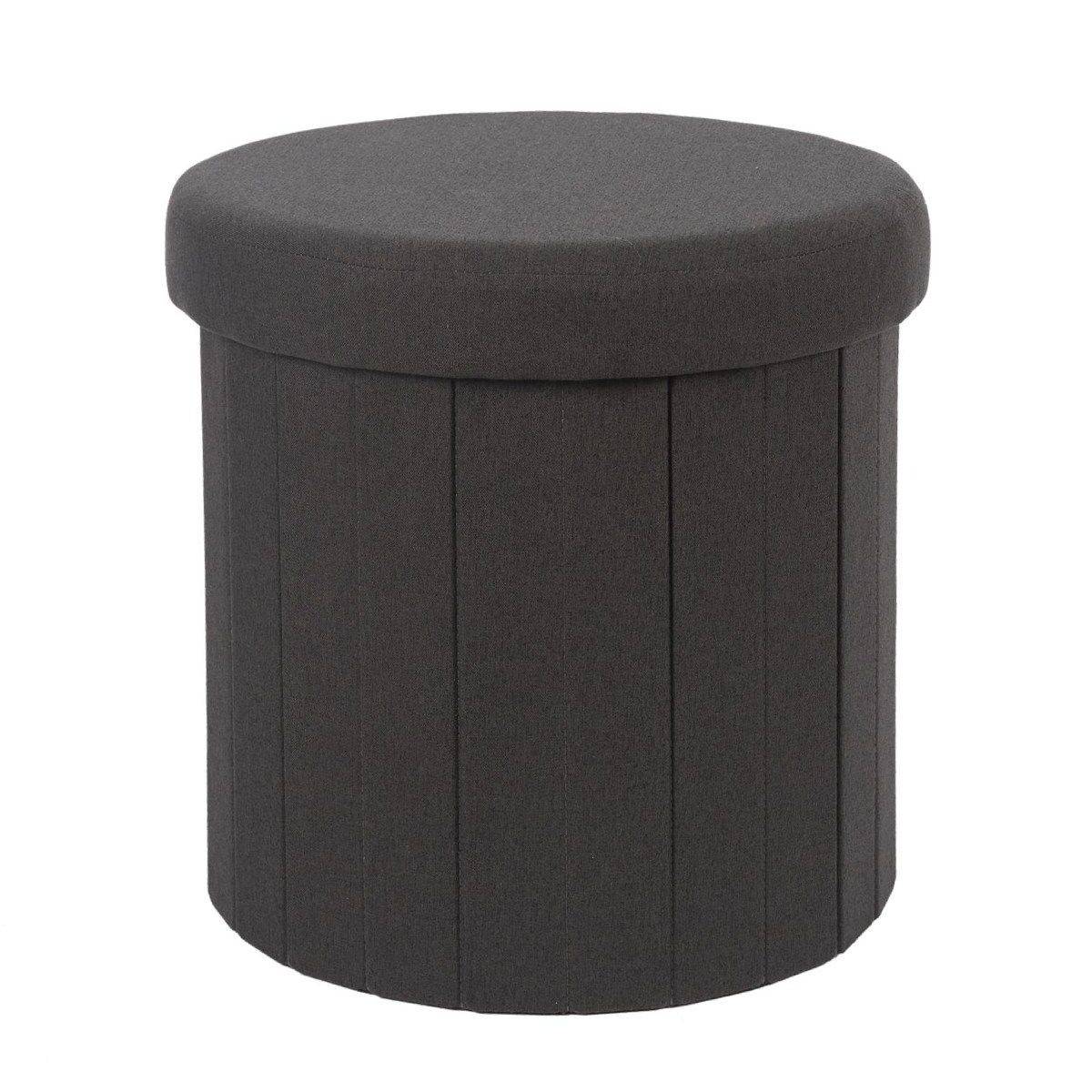 The Home Deco Factory - Pouf Coffre Pliable "Pills" 38cm Noir - Image 1