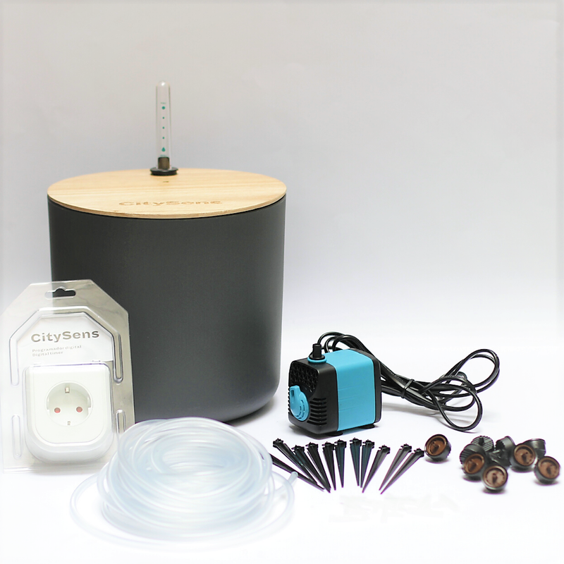 Système d'irrigation automatique par goutte-à-goutte CitySens avec réservoir noir - Image 1