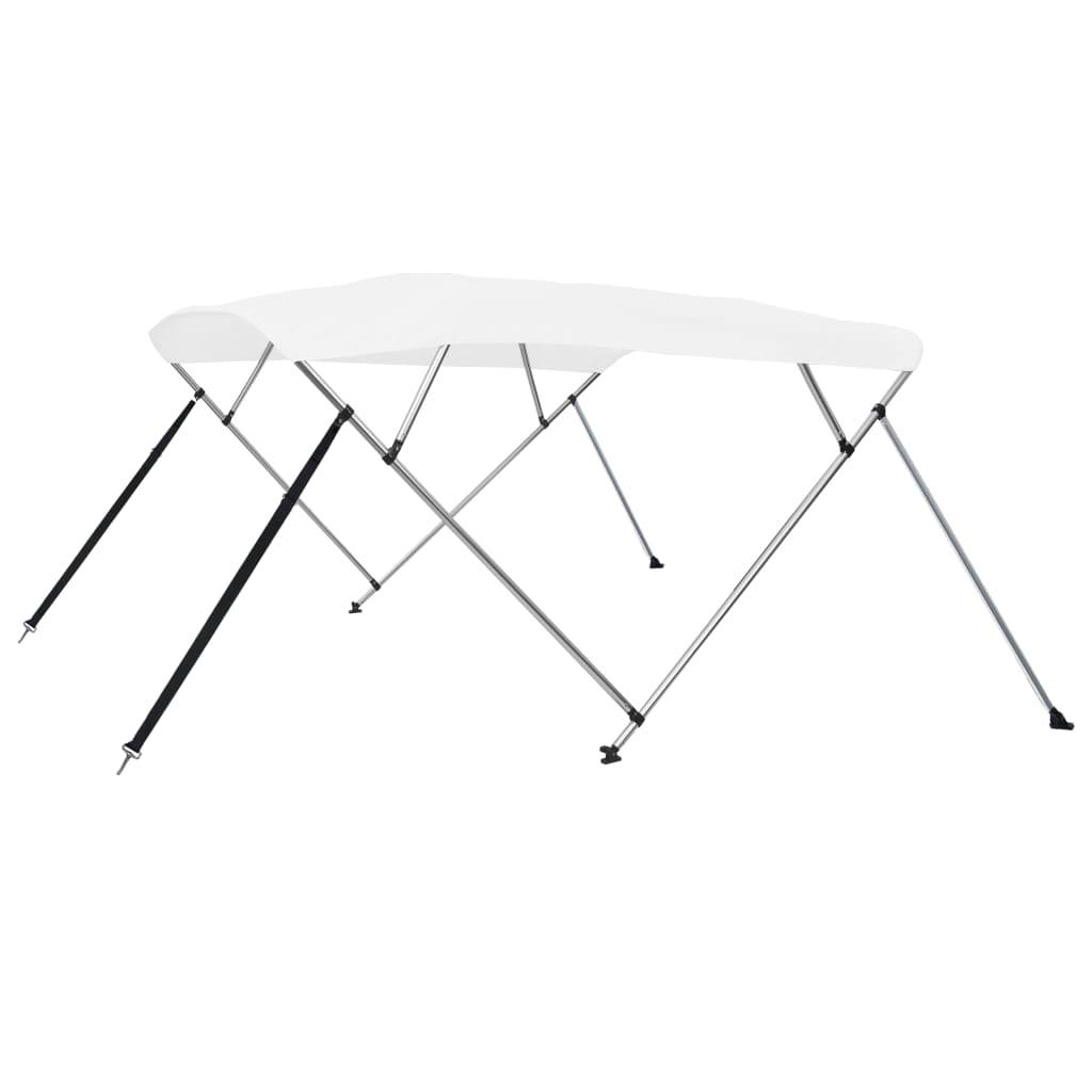 Store banne | Auvent bimini à 4 arceaux Blanc 243x196x137 cm Maison Chic - Image 2