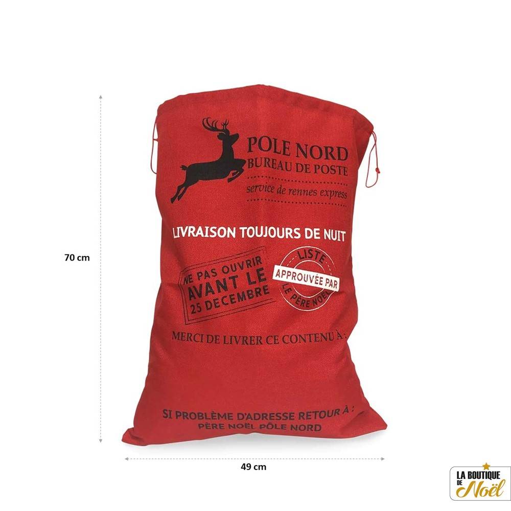 Hotte du Père Noël effet toile de jute, Lot de 4 - Imagen 4