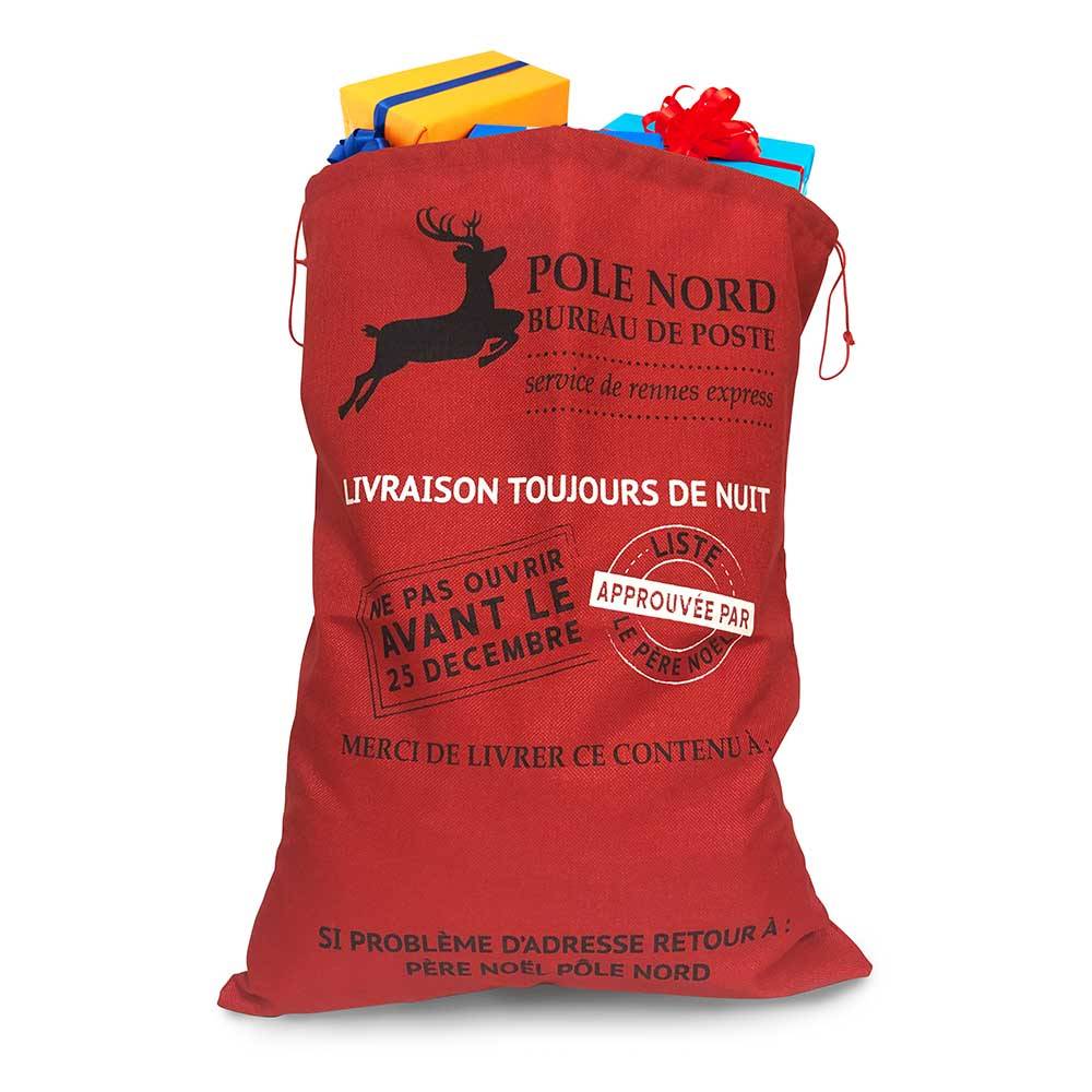 Hotte du Père Noël effet toile de jute, Lot de 4 - Imagen 2