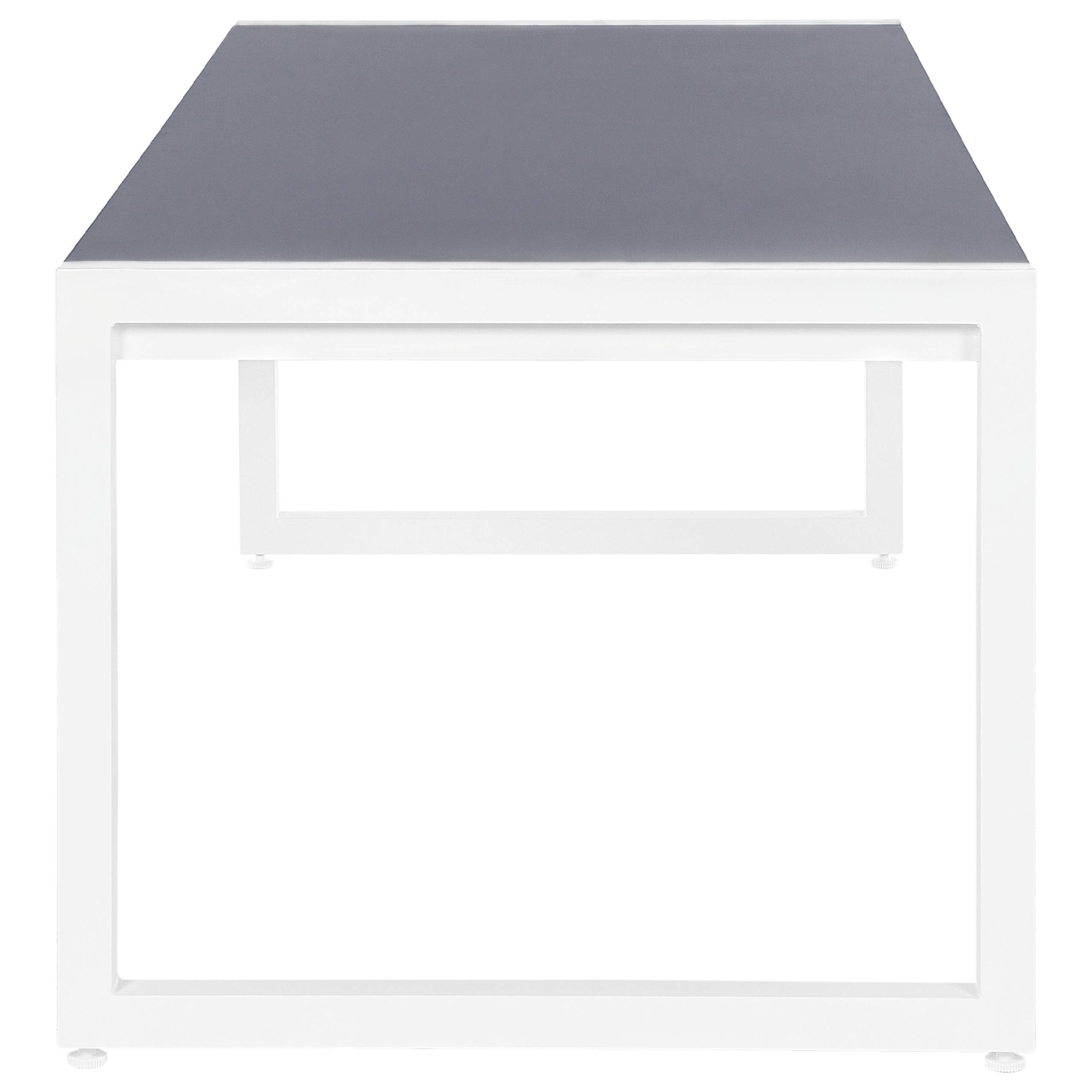 Beliani - Table de repas, 6 Personnes Aluminium Blanc cassé BACOLI - 90x210x74- Beliani - Image 4