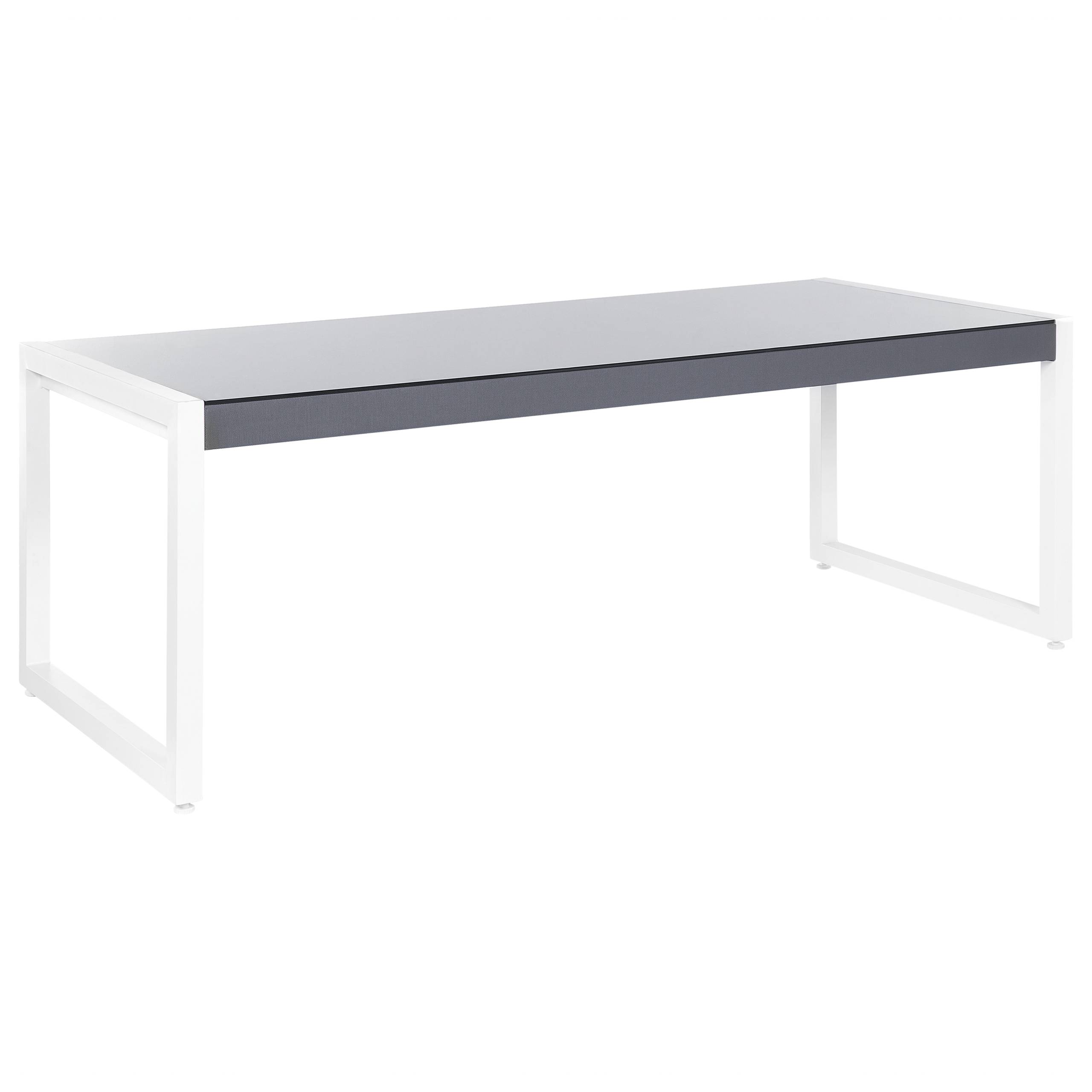 Beliani - Table de repas, 6 Personnes Aluminium Blanc cassé BACOLI - 90x210x74- Beliani - Image 1