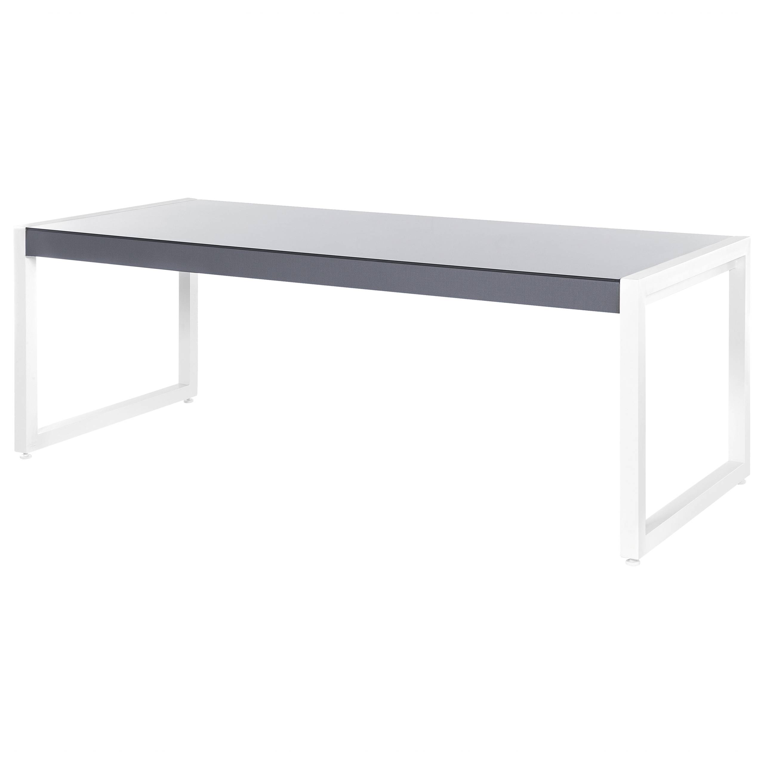Beliani - Table de repas, 6 Personnes Aluminium Blanc cassé BACOLI - 90x210x74- Beliani - Image 5