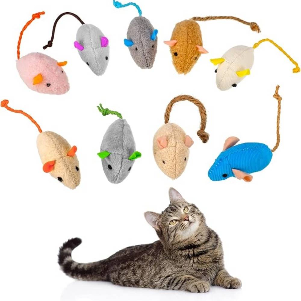 DtopbuyAge - Lot de 9 jouets à l'herbe à chat en forme de souris - Image 1
