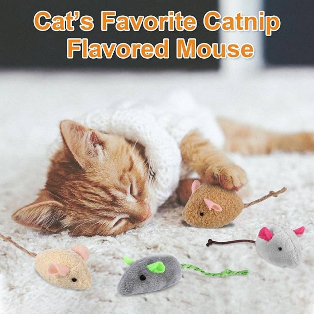 DtopbuyAge - Lot de 9 jouets à l'herbe à chat en forme de souris - Image 5