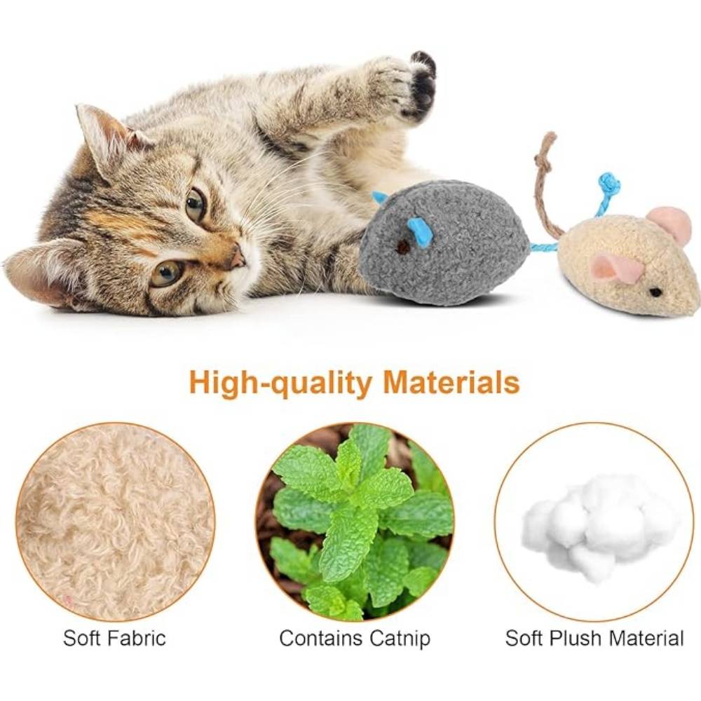 DtopbuyAge - Lot de 9 jouets à l'herbe à chat en forme de souris - Image 4