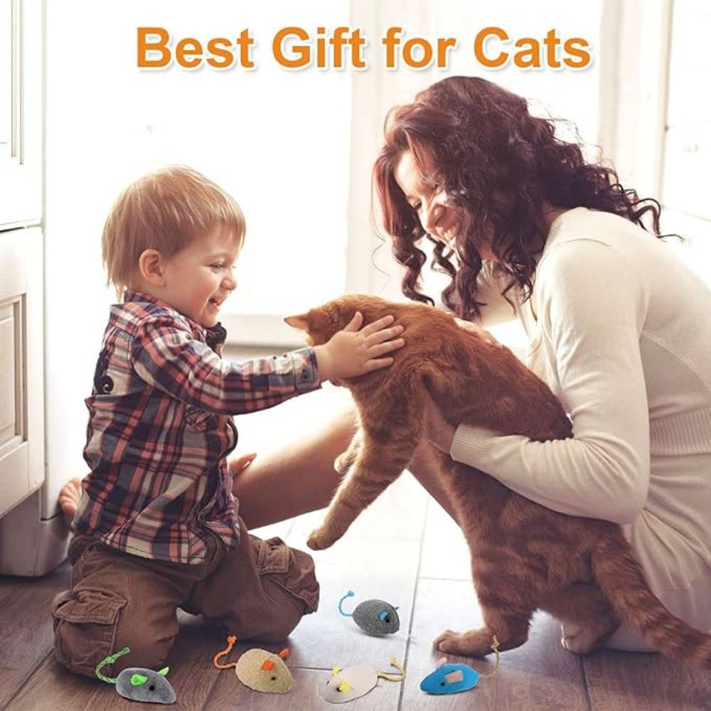DtopbuyAge - Lot de 9 jouets à l'herbe à chat en forme de souris - Image 3