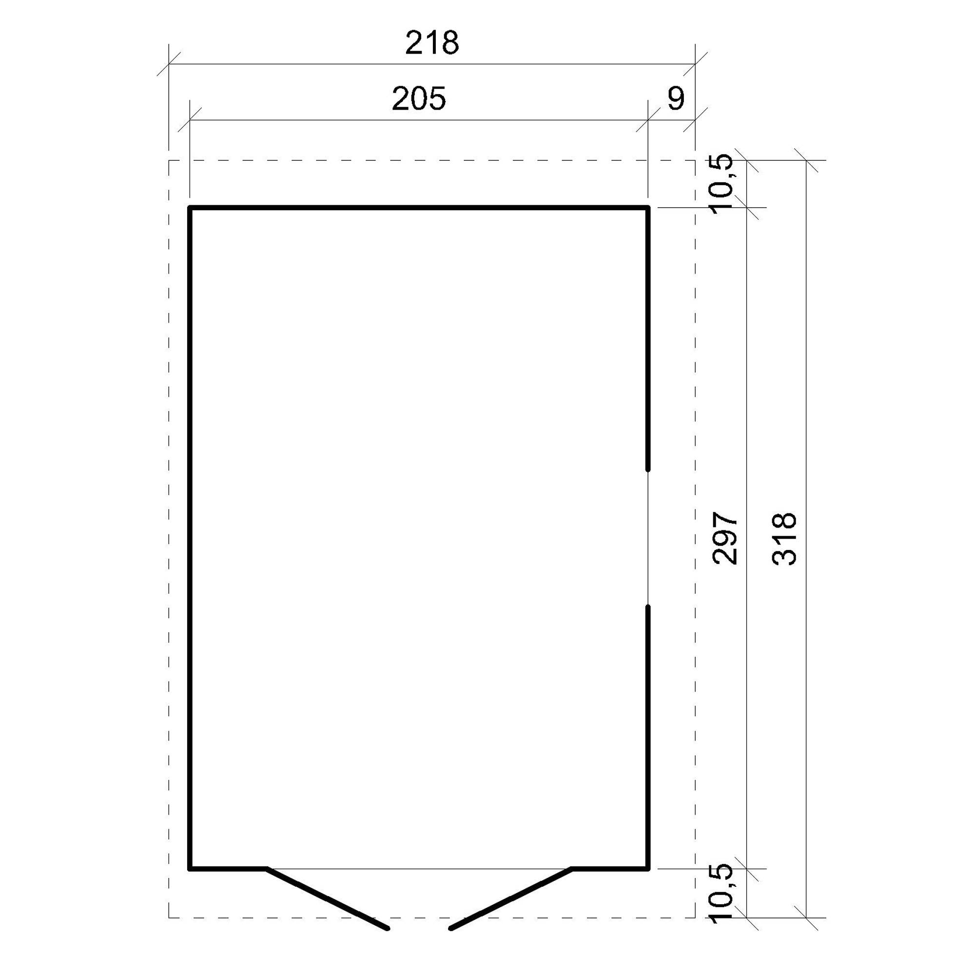 Timbela - Abri de Jardin en Bois Naturel H244x218x318 cm / 6m² avec paroi latérale, les planchers imprégné et fenêtres - 17 mm d’épaisseur - Timbela M339A+M339G - Imagen 6