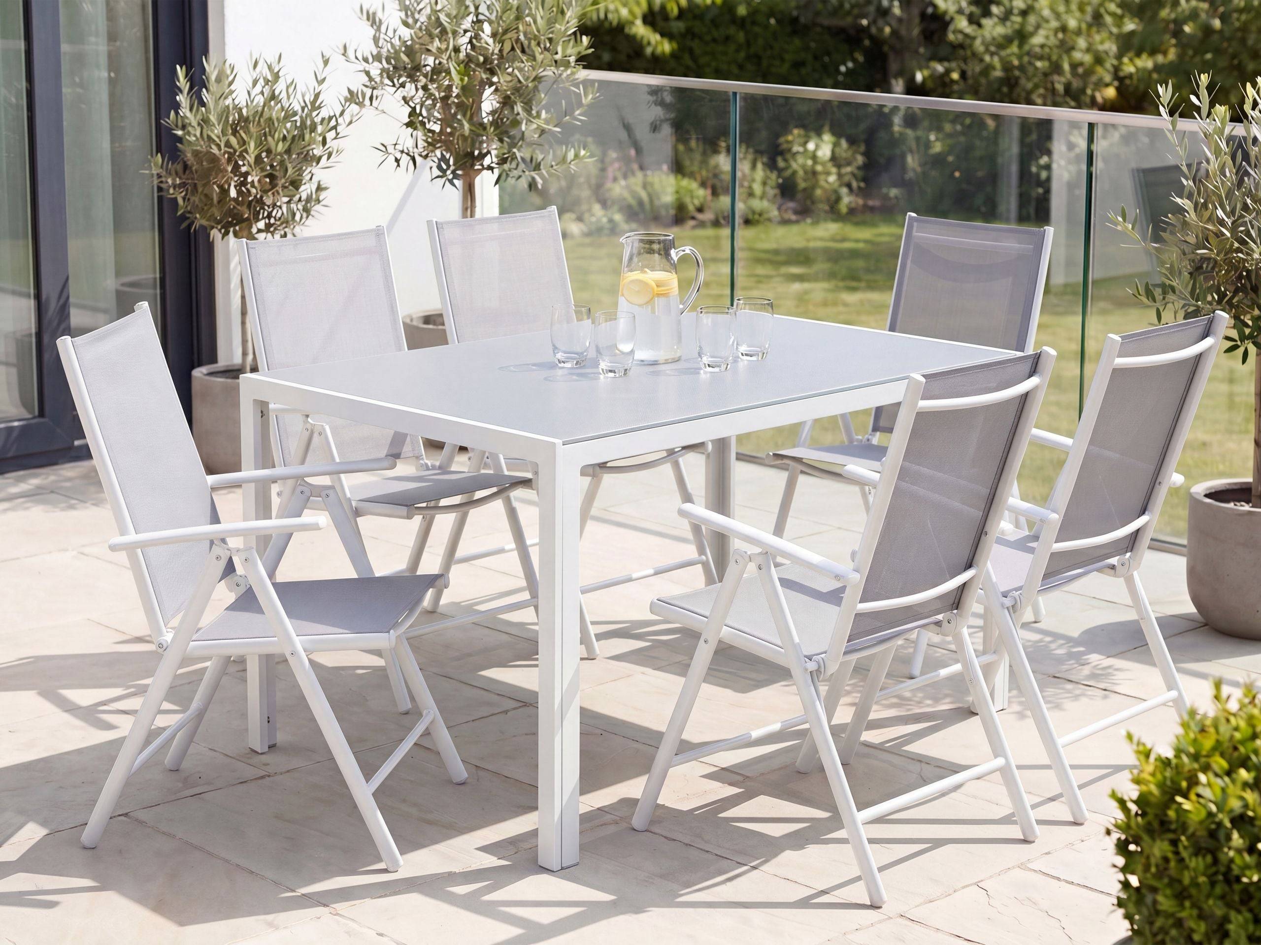 Beliani - Set de salle à manger, 6 Personnes Aluminium Gris CATANIA - Beliani - Imagen 1