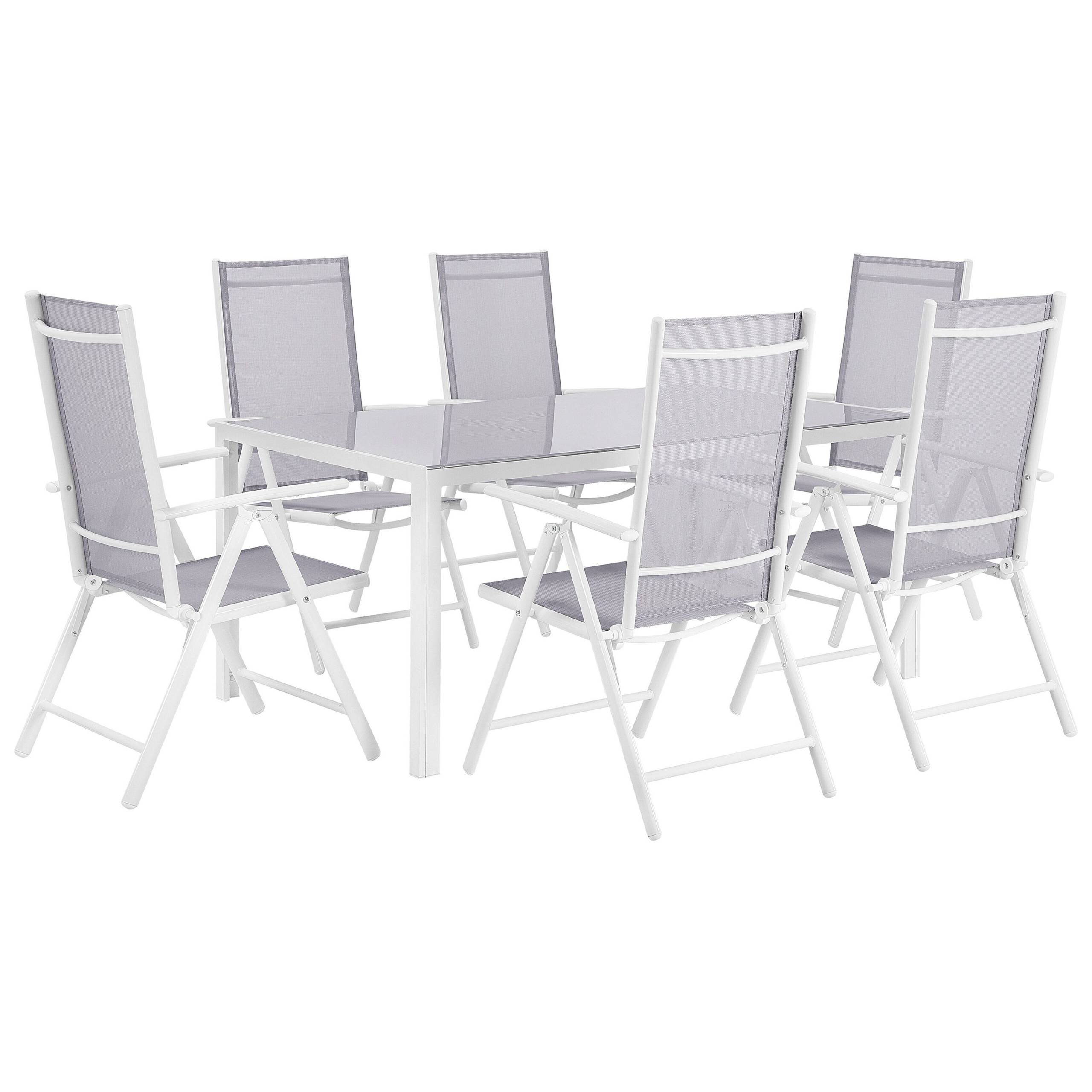 Beliani - Set de salle à manger, 6 Personnes Aluminium Gris CATANIA - Beliani - Imagen 2