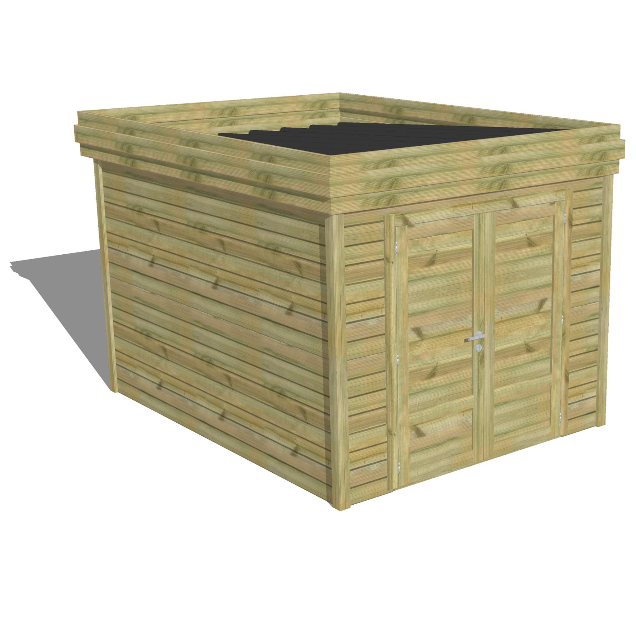 Sans Marque - ABRI DE JARDIN bois  autoclave 27mm - 2,64x3,44m / 9m2 - Bac acier - Abri Français - Imagen 1