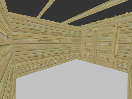 Sans Marque - ABRI DE JARDIN bois autoclave 27mm - 2,64x3,44m / 9m2 - Bac acier - Abri Français - Image 5