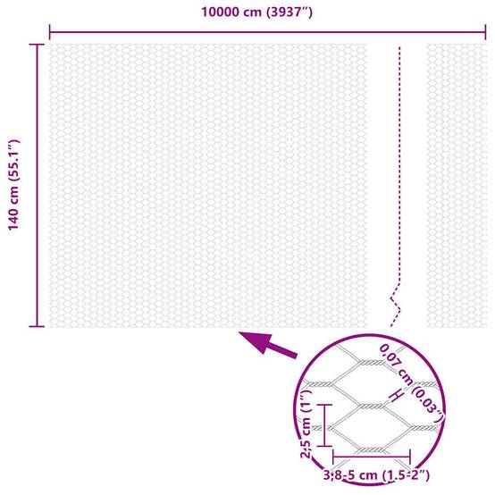 Clôture hexagonale PVC Vert 100 x 1.4 cm, Poids :20.85kg - PANGIVO - Image 9