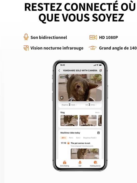 Petkit - YumShare Solo distributeur de croquettes automatique connecté avec caméra IA - 3L PETKIT.FR - Imagen 3