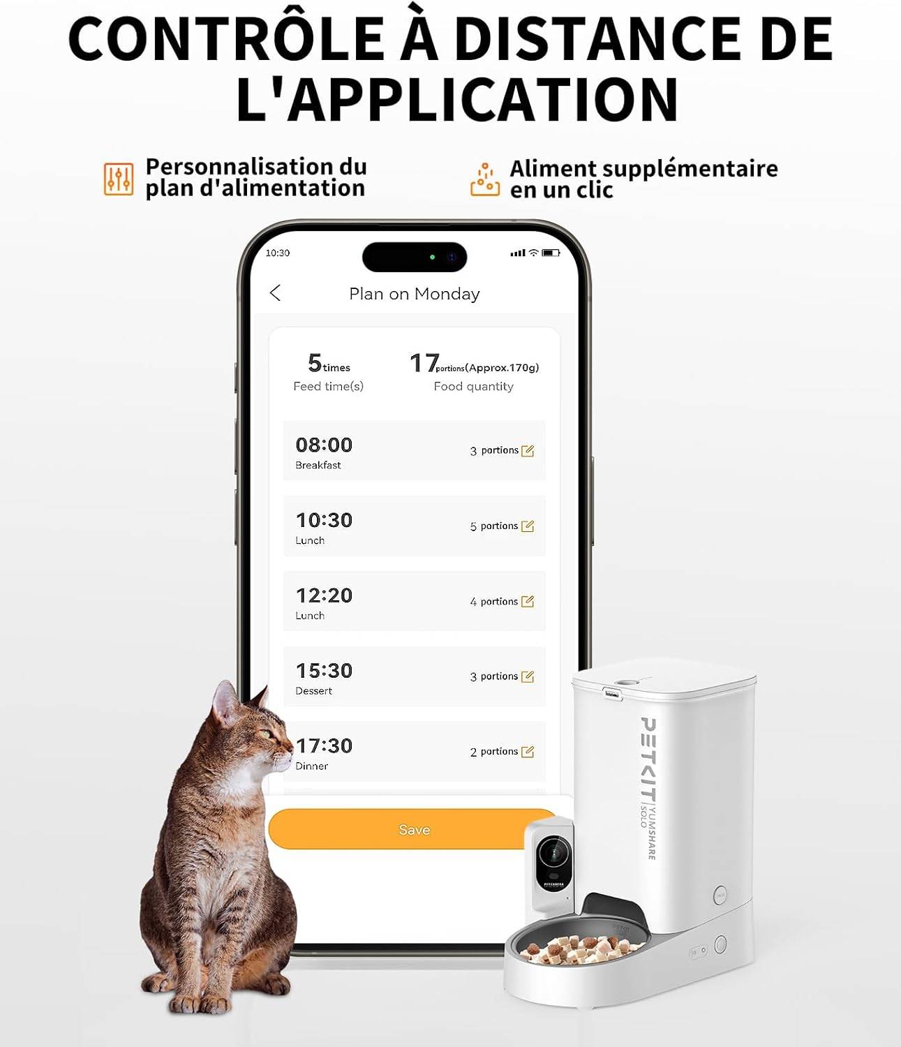 Petkit - YumShare Solo distributeur de croquettes automatique connecté avec caméra IA - 3L PETKIT.FR - Imagen 4