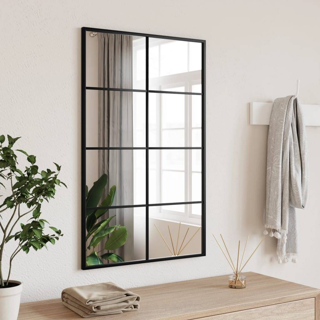Maison Chic - Miroir mural - Miroir décoratif noir 50x80 cm rectangulaire fer - Image 2