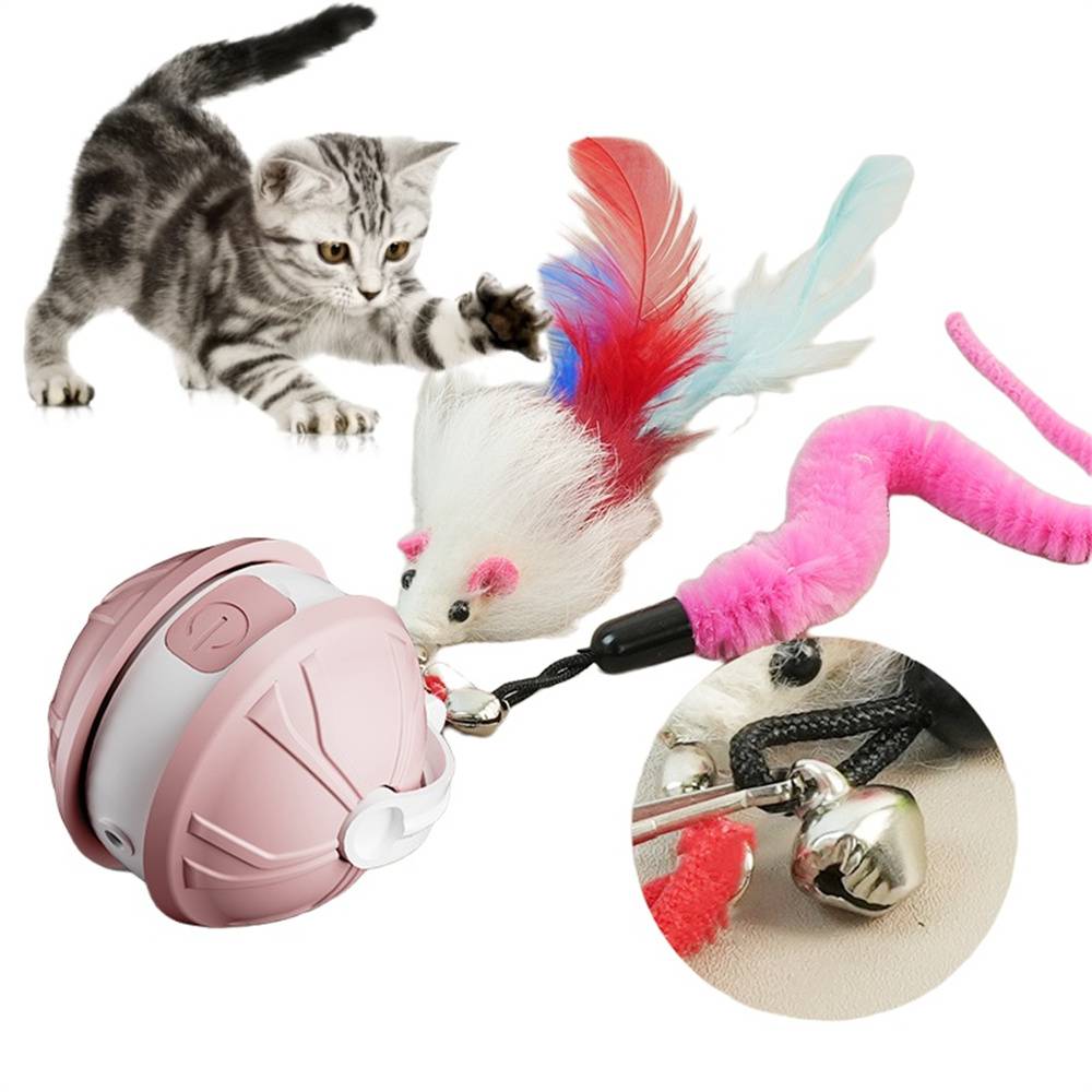 Jouet intelligent Balle interactive pour chat - Rose MCBOSON - Image 1