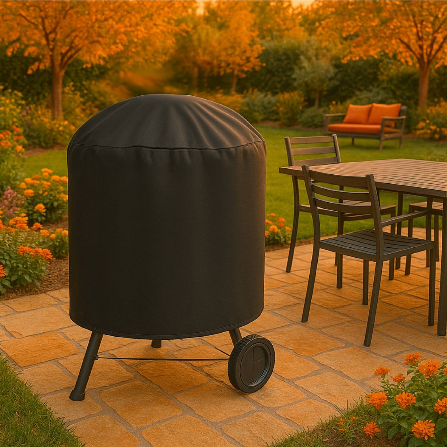 Linxor - Bâche, housse de protection imperméable pour barbecue en tissu Oxford 210D, anti UV - 70 x 90 cm - Noir - Linxor - Imagen 4