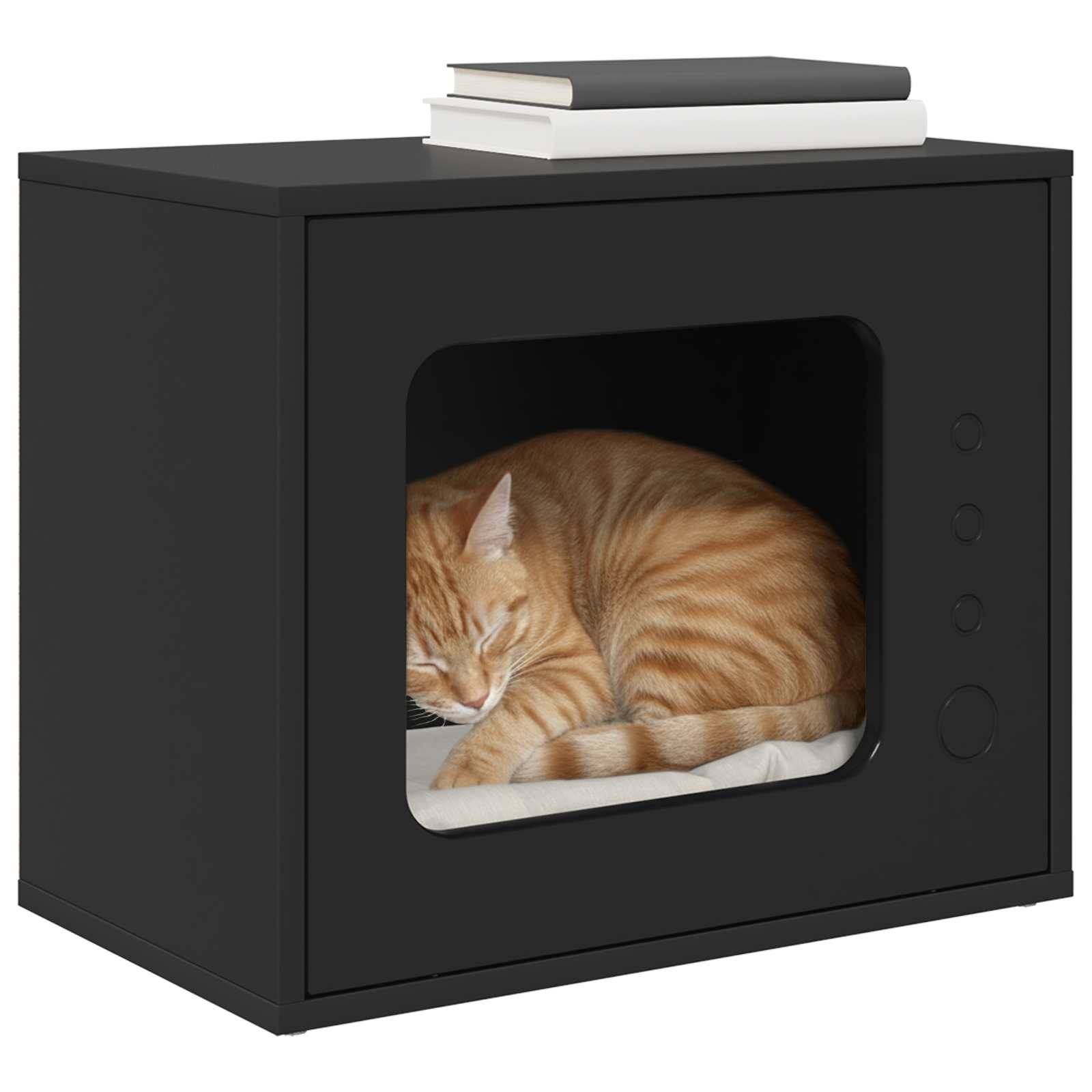 Vidaxl - Maison pour chat Noir 51 x 30 x 42,5 cm Bois d'ingénierie vidaXL 8000645 - Image 4