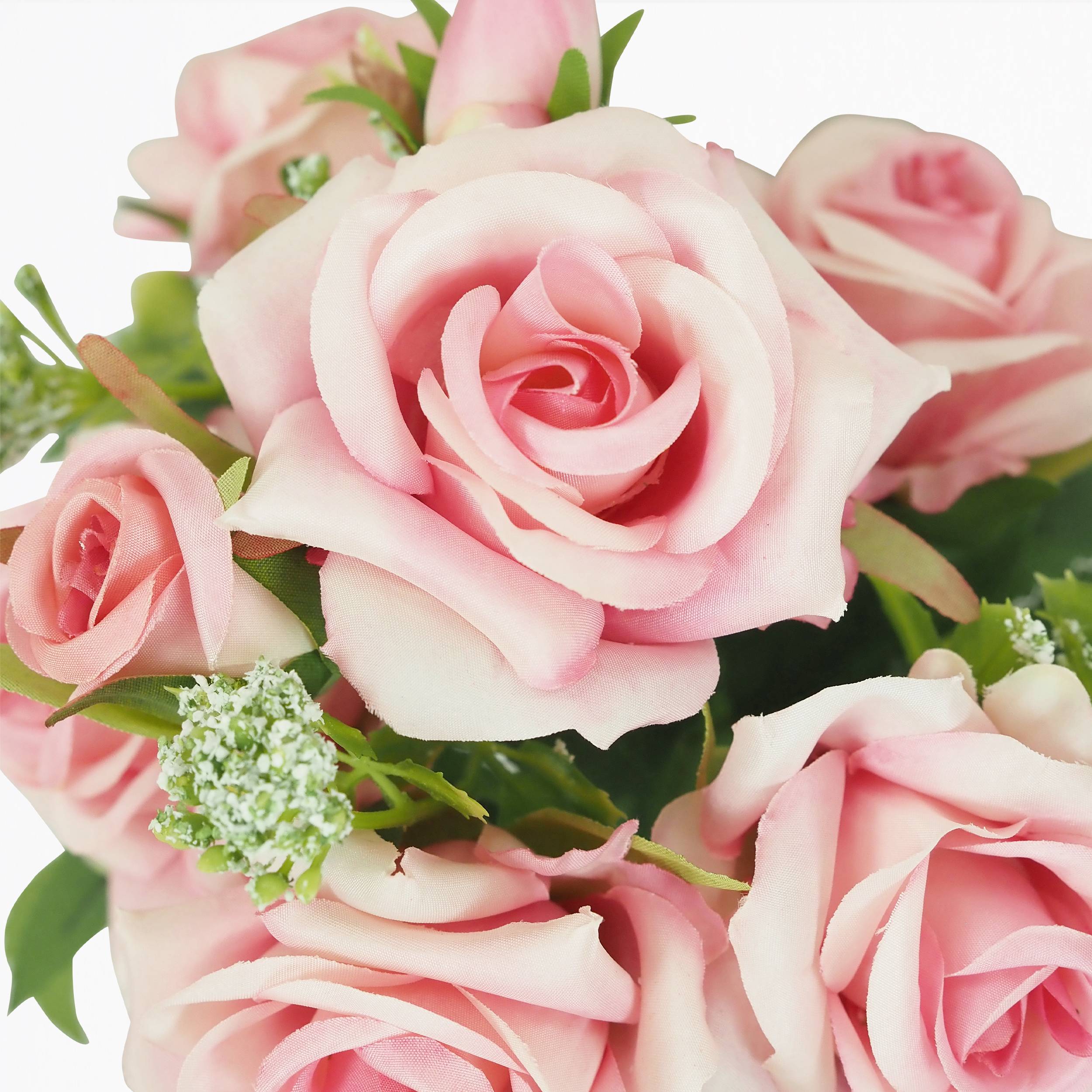 Ligne Deco - Bouquet artificiel de roses 32cm rose lot de 2 - Image 3