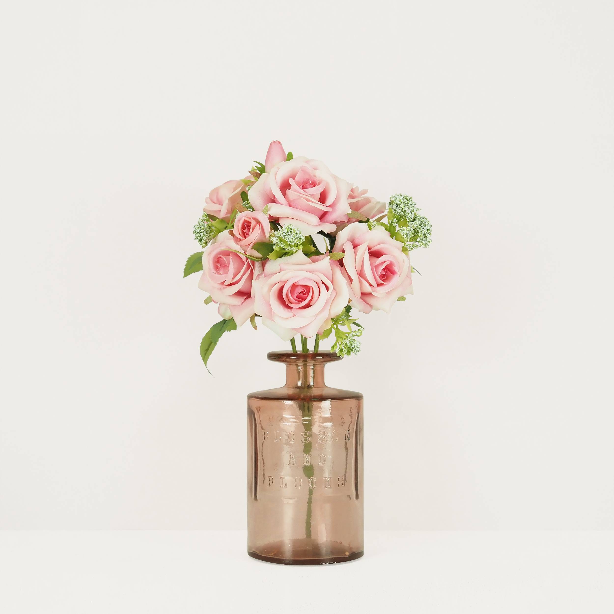 Ligne Deco - Bouquet artificiel de roses 32cm rose lot de 2 - Image 5