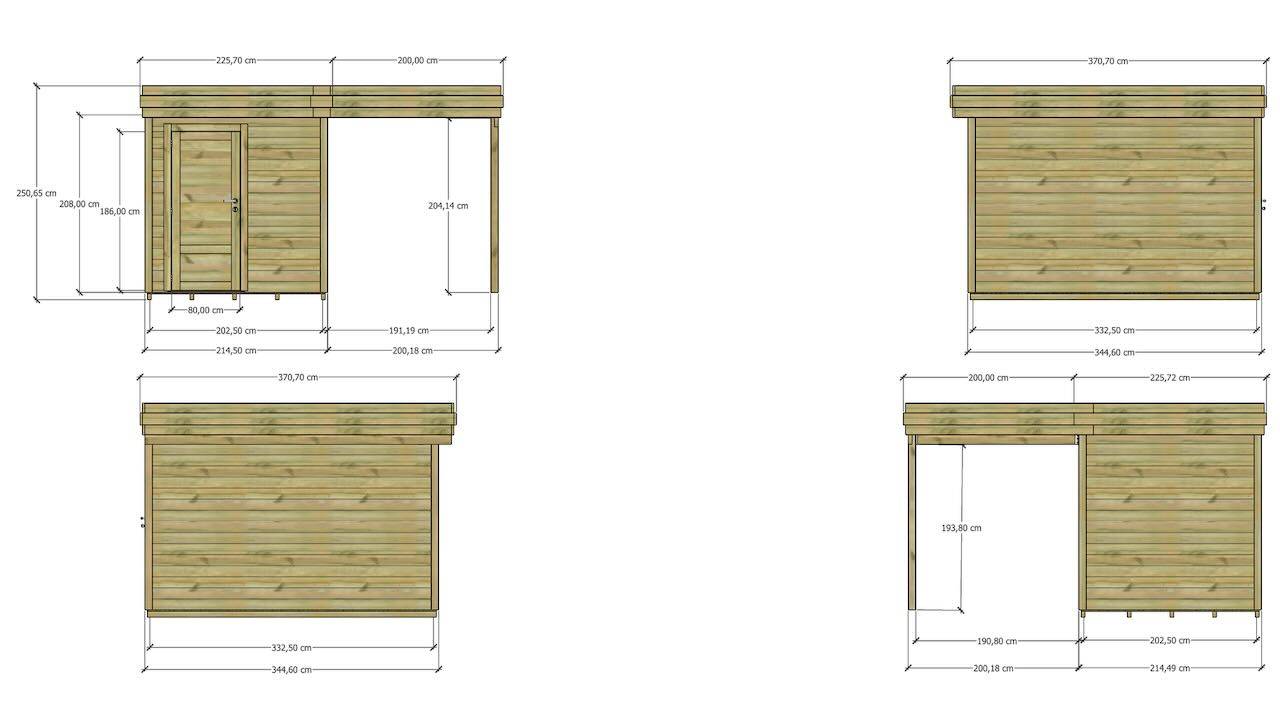 ABRI DE JARDIN bois  autoclave 27mm - 4,14x3,44m / 14m2 - Bac acier - Plancher bois - Image 4