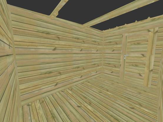 ABRI DE JARDIN bois autoclave 27mm - 4,14x3,44m / 14m2 - Bac acier - Plancher bois - Image 5