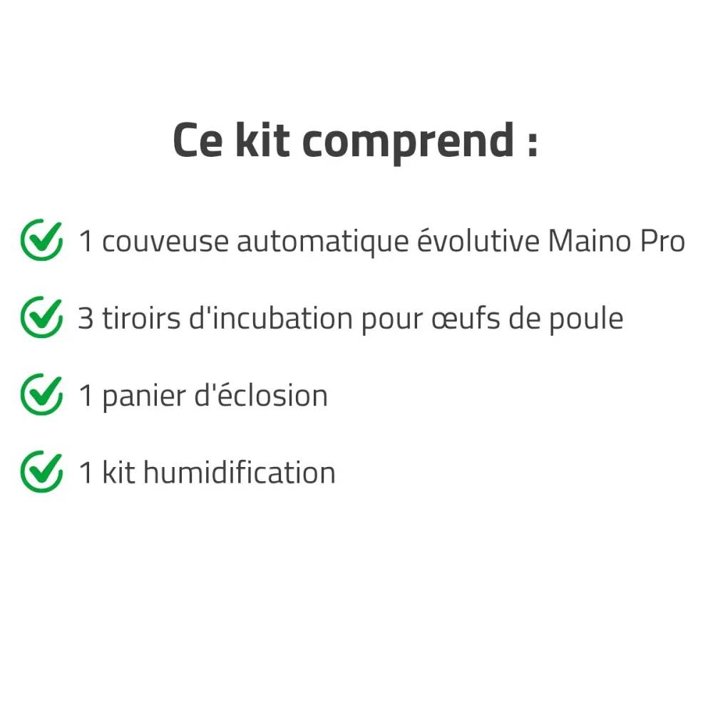 Couveuse + 3 Tiroirs de caille à poule + 1 Panier d'éclosion + 1 Kit humidification MAINO - Image 2