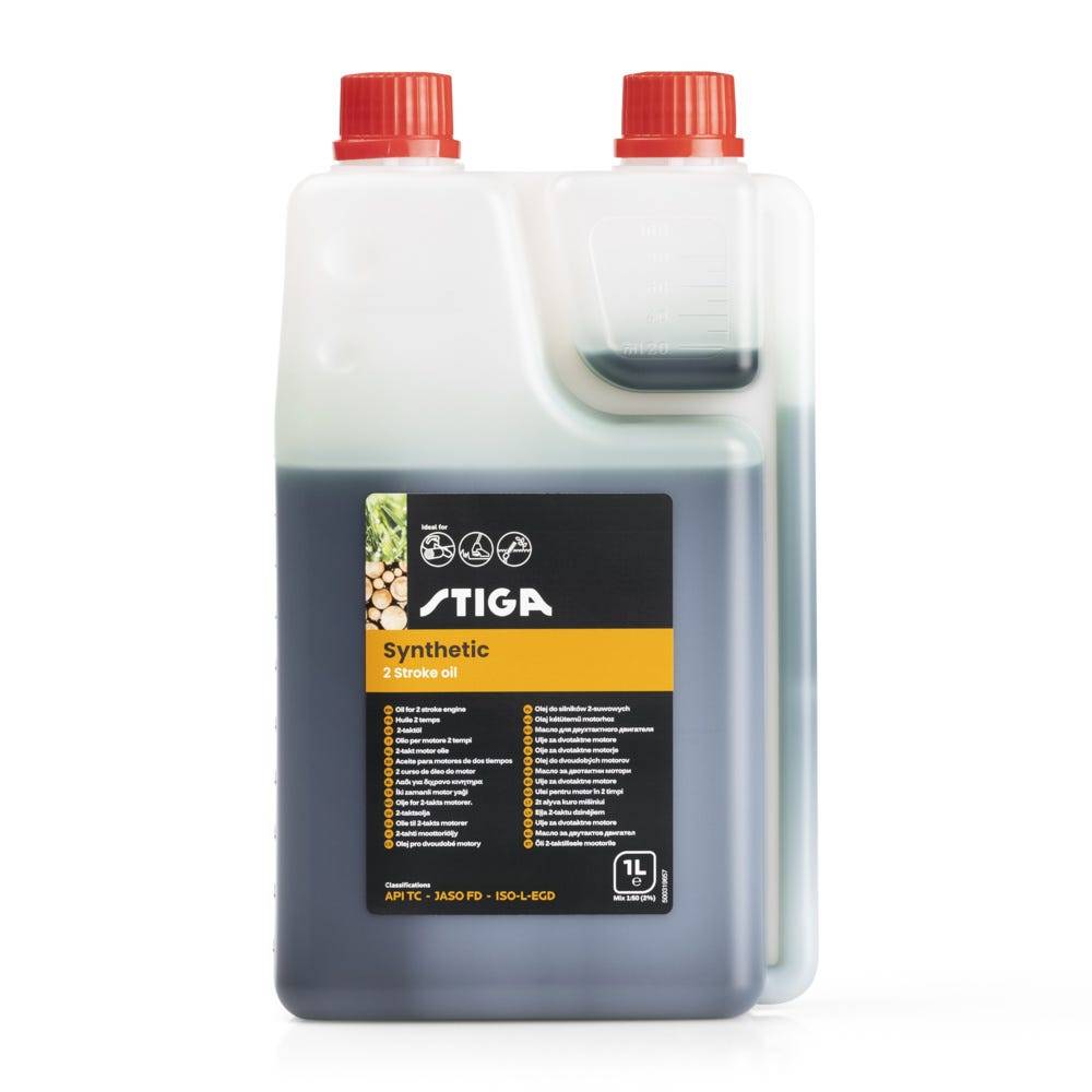 Stiga - Huile 2-Temps 100% synthétique 1 litre avec doseur-STIGA - Image 1