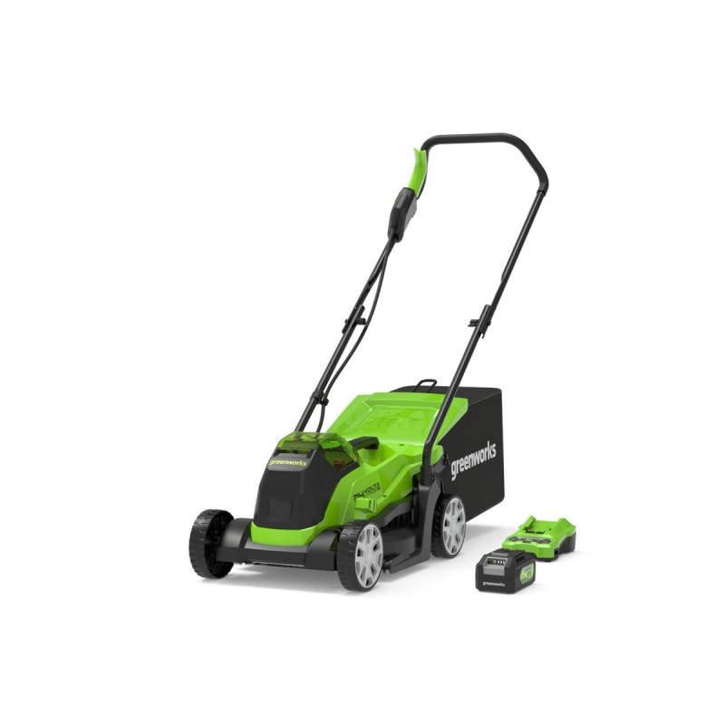 Greenworks - Tondeuse à gazon poussée Brushless 33cm 24V GREENWORKS - Batterie 4,0Ah - Chargeur - GD24LM33K4 - Image 1