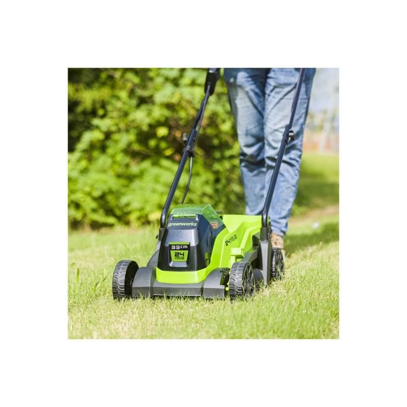 Greenworks - Tondeuse à gazon poussée Brushless 33cm 24V GREENWORKS - Batterie 4,0Ah - Chargeur - GD24LM33K4 - Image 3