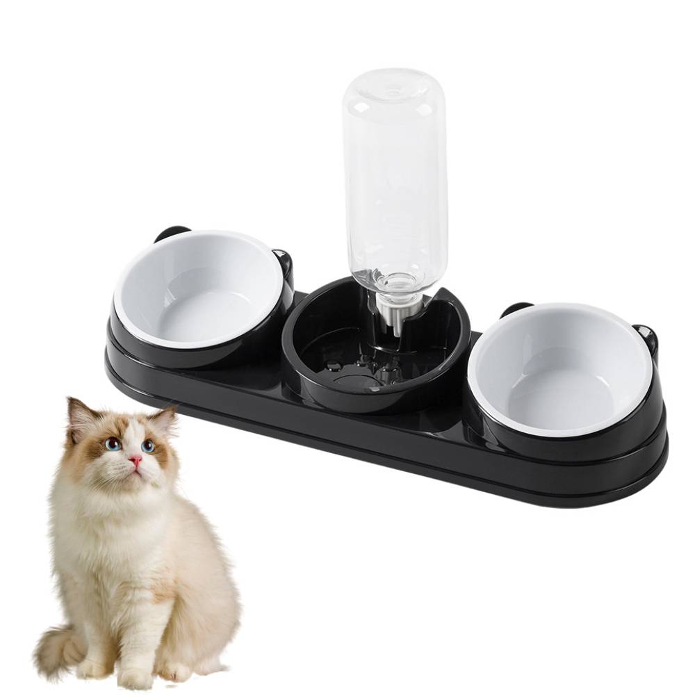 Ensemble de gamelles d'eau et de nourriture pour chat 3 en 1 - IntiMeg - Image 1