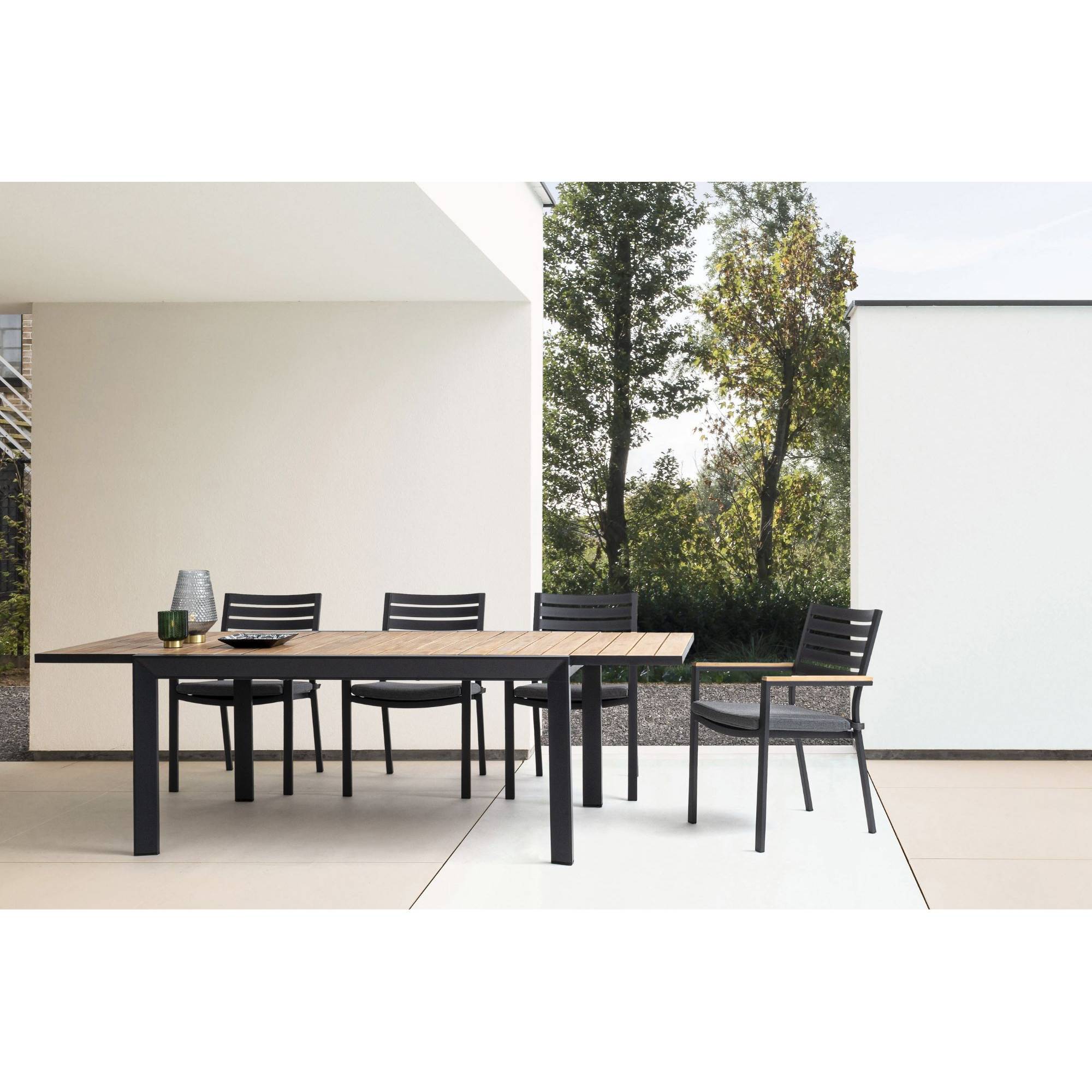 Autre - Table à manger de jardin extensible en métal L160/240 - FREJUS - Imagen 2