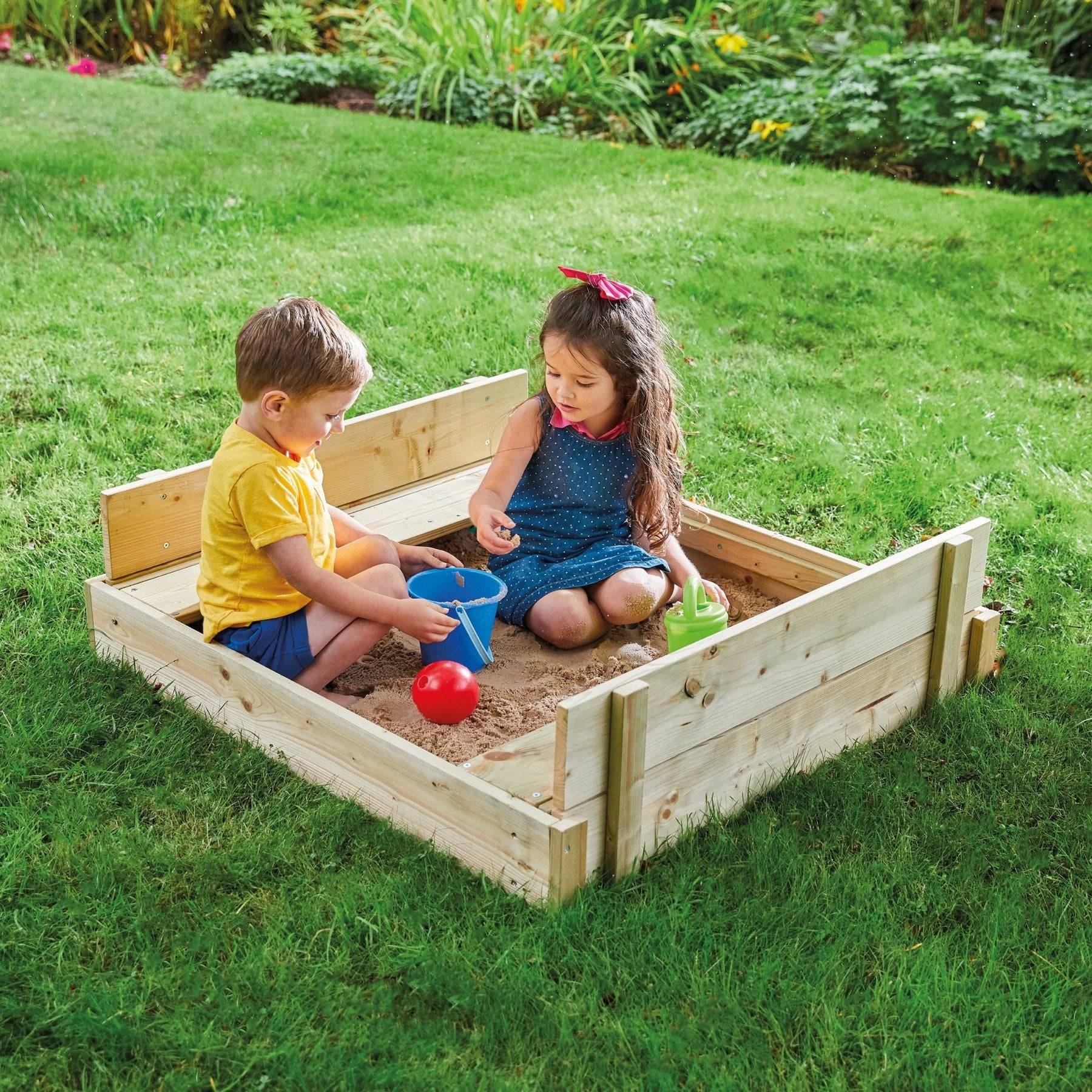 Tp Toys - Bac à sable enfant avec bancs intégrés bois FSC® - Imagen 1