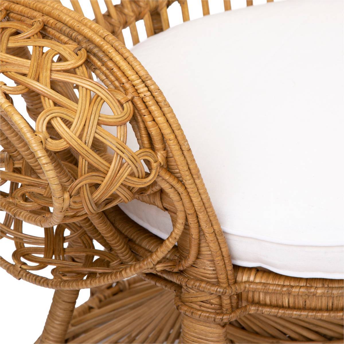 Atmosphera - Fauteuil "Takta" rotin tissu blanc - Atmosphera Créateur d'intérieur - Imagen 2
