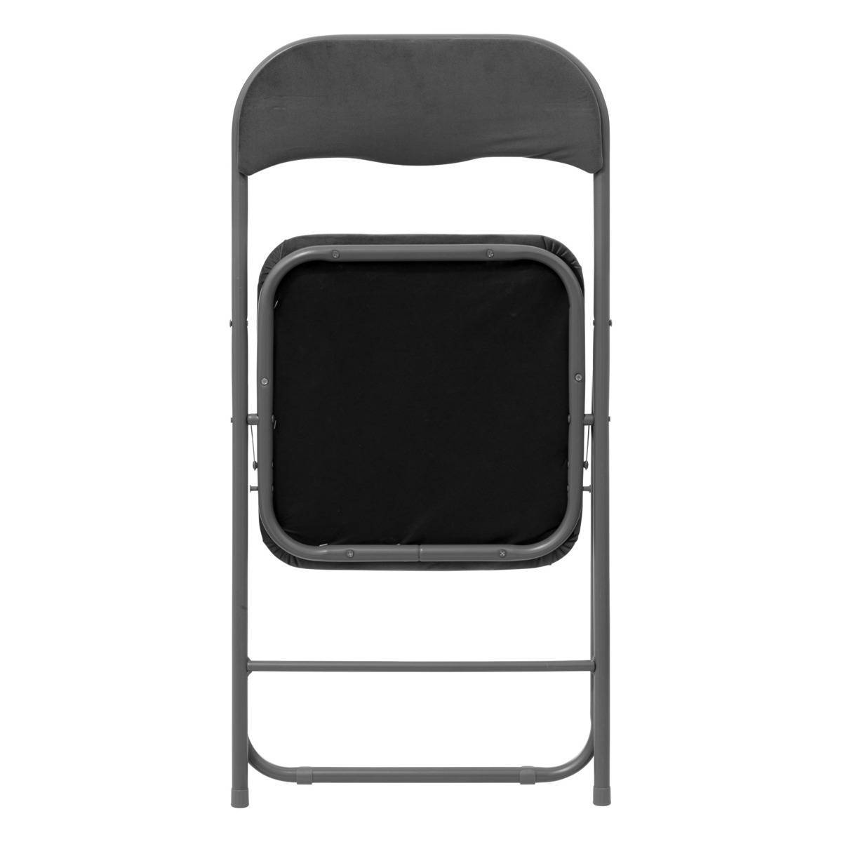 Chaise pliante en velours gris anthracite - 5five - Image 2