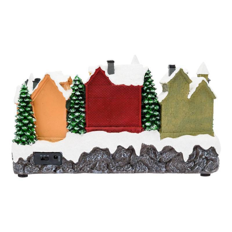 Lotti - Village de Noel lumineux avec petit train en mouvement, Personnages et Sapin en Rotation 32xH28cm avec Musique Lotti - Imagen 2