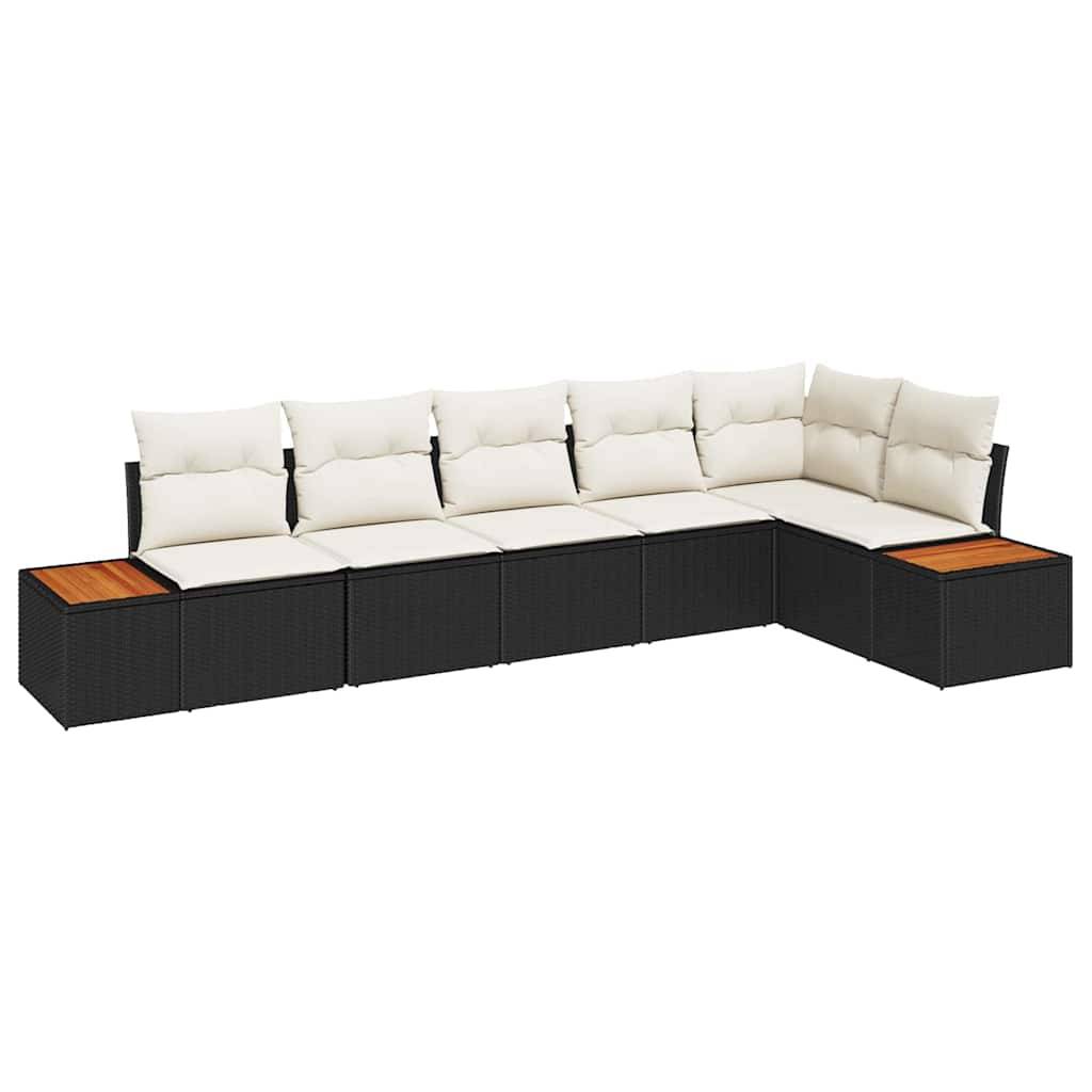 ComfortXL - Salon de jardin 6 places en polyrotin avec canapé d'angle et coussins Noir – ComfortXL Outdoor Living - Image 2