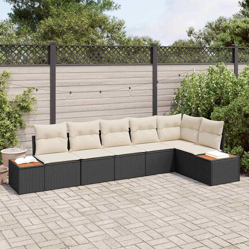 ComfortXL - Salon de jardin 6 places en polyrotin avec canapé d'angle et coussins Noir – ComfortXL Outdoor Living - Image 1