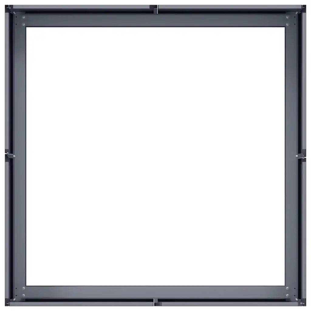 Jardinière moderne espace extérieur 80 x 80 x 30 cm avec fond ouvert acier anthracite - Image 3
