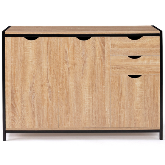 Buffet bas 110 cm DETROIT avec placards et tiroirs design industriel - Image 7